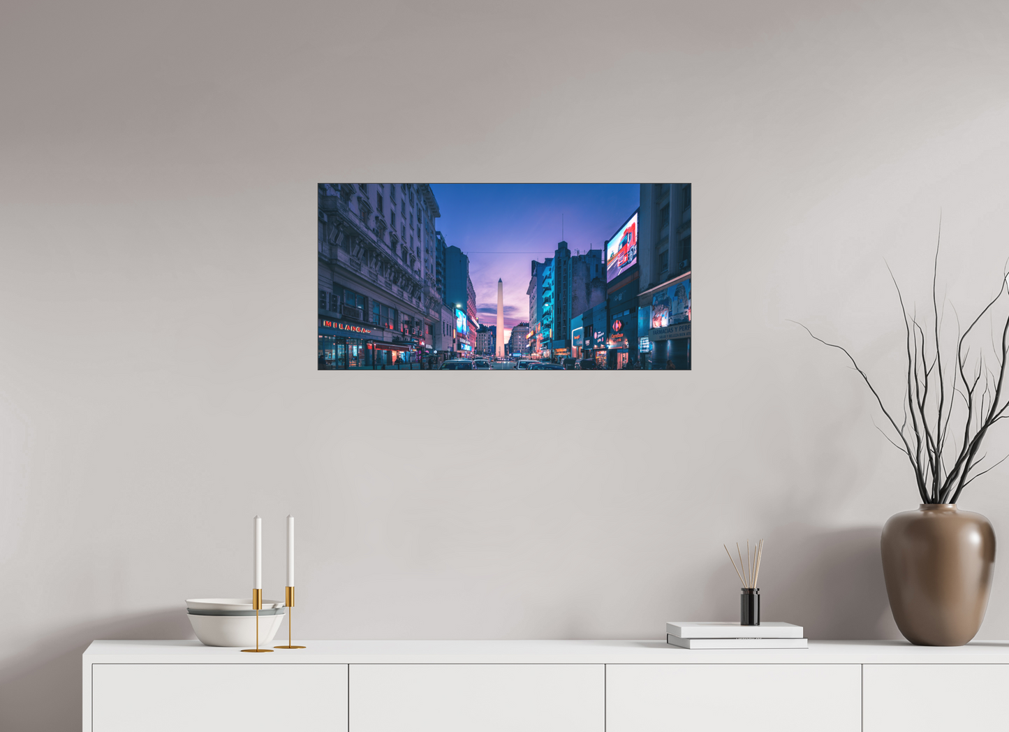 32 x 16″, 2. Acrylic Print with Slimline Case Obelisco, Buenos Aires | Fine Art Photography by Diego Leon